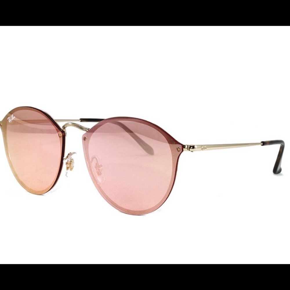 Ray Ban Pink/Gold Mirror Gradient Round Sunglasses